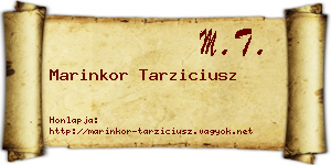 Marinkor Tarziciusz névjegykártya